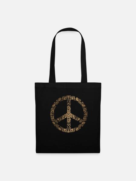 Friedenszeichen Motiv - Stoffbeutel - Schwarz