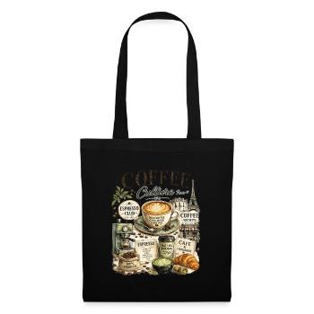 Culture Café Paris Illustration - Sac en tissu - noir - Devant