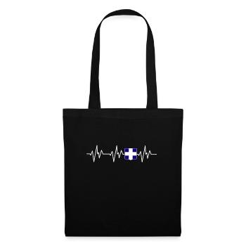 Greece Greek flag Greek heartbeat - Tote Bag - black - Front