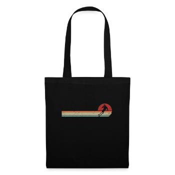 Skieur Ski Après Ski Rétro - Sac en tissu - noir - Devant