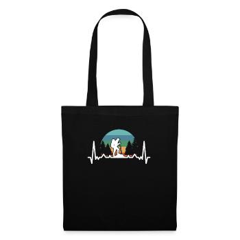 Montagnes Heartbeat Randonnée Alpinisme Aventure - Sac en tissu - noir - Devant