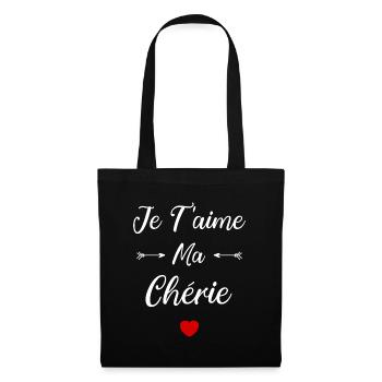 Je t'aime ma Chérie - Sac en tissu - noir - Devant