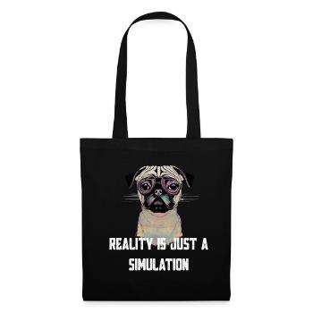 Mops Glitch - Stoffbeutel - Schwarz - Vorne