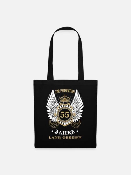 55. geburtstag 55 Jahre lang gereift Geschenk - Stoffbeutel - Schwarz