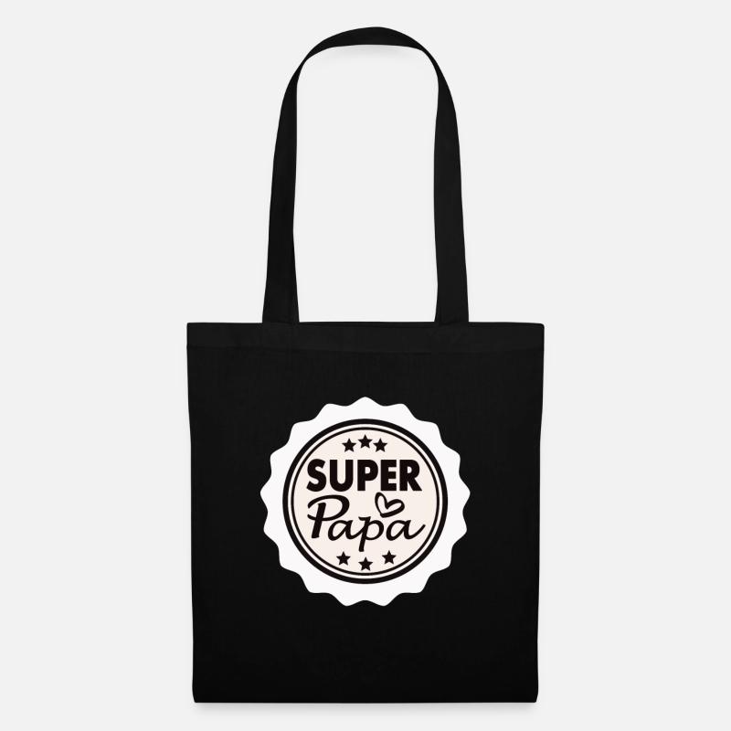 super papa - Sac en tissu - noir