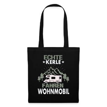 echte Kerle fahren Wohnmobil - Stoffbeutel - Schwarz - Vorne