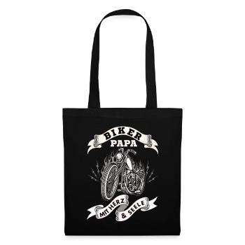 Biker Dad with heart and soul - Tote Bag - black - Front