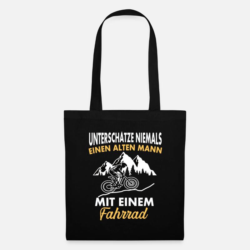 unterschätze niemals einen alten Mann - Stoffbeutel - Schwarz