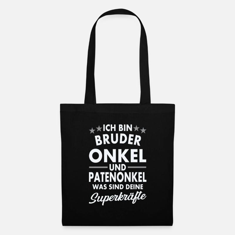 Ich bin Bruder Onkel und Patenonkel - Stoffbeutel - Schwarz