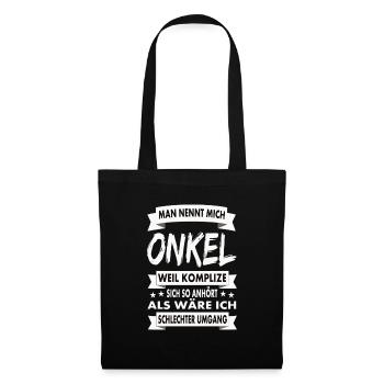 Man nennt mich Onkel - Stoffbeutel - Schwarz - Vorne