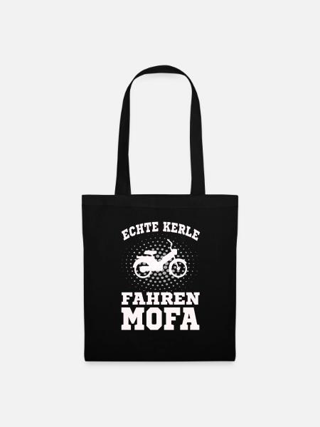 echte Kerle fahren Mofa - Stoffbeutel - Schwarz