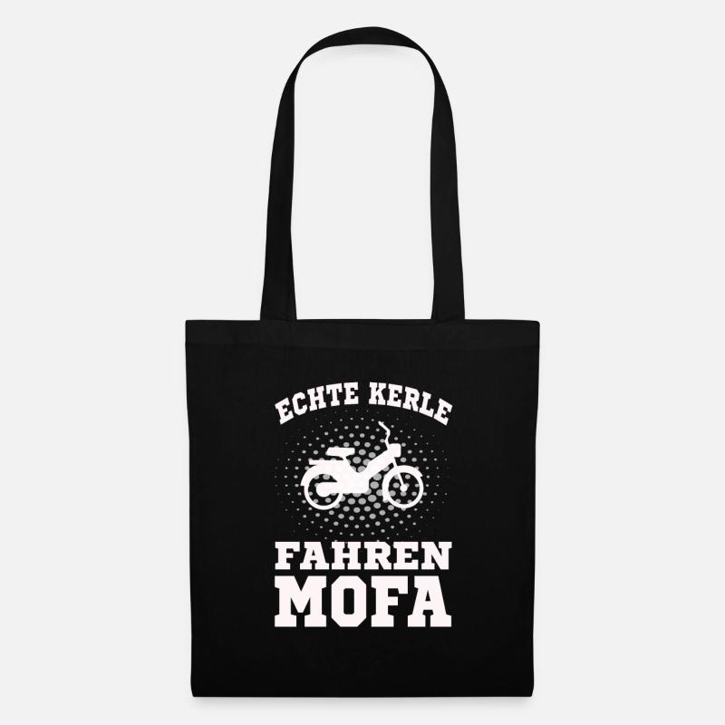 echte Kerle fahren Mofa - Stoffbeutel - Schwarz