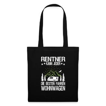 Rentner kann jeder die besten fahren Wohnwagen - Stoffbeutel - Schwarz - Vorne
