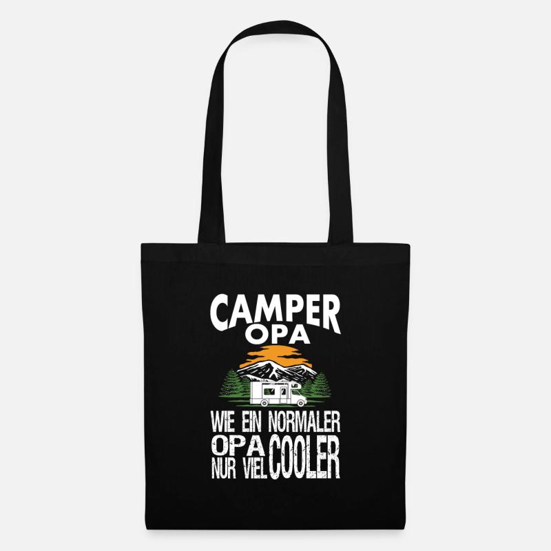 Camper Opa Geschenk - Stoffbeutel - Schwarz