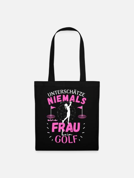 WITZIGER FRAUEN GOLF SPRUCH - PERFEKTES GESCHENK! - Stoffbeutel - Schwarz