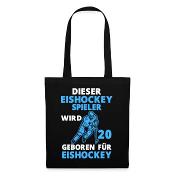 Eishockeyspieler 20 Jahre Eishockey 20 Geburtstag - Stoffbeutel - Schwarz - Vorne