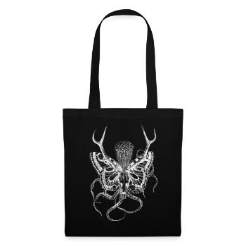 Surreal artwork, psychedelic deer skull - Tote Bag - black - Front