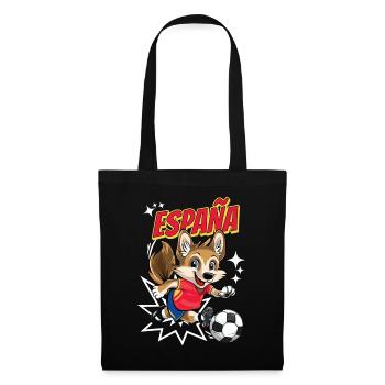 Soccer Spain Dog Animal Soccer Fan Team - Tote Bag - black - Front