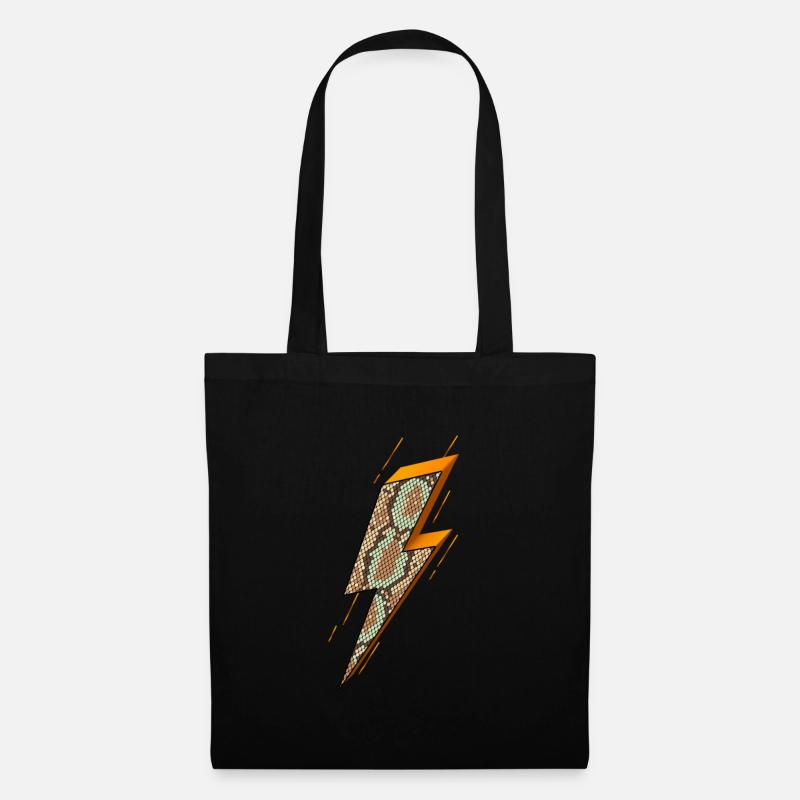 foudre, boulons éclair, orages, - Sac en tissu - noir