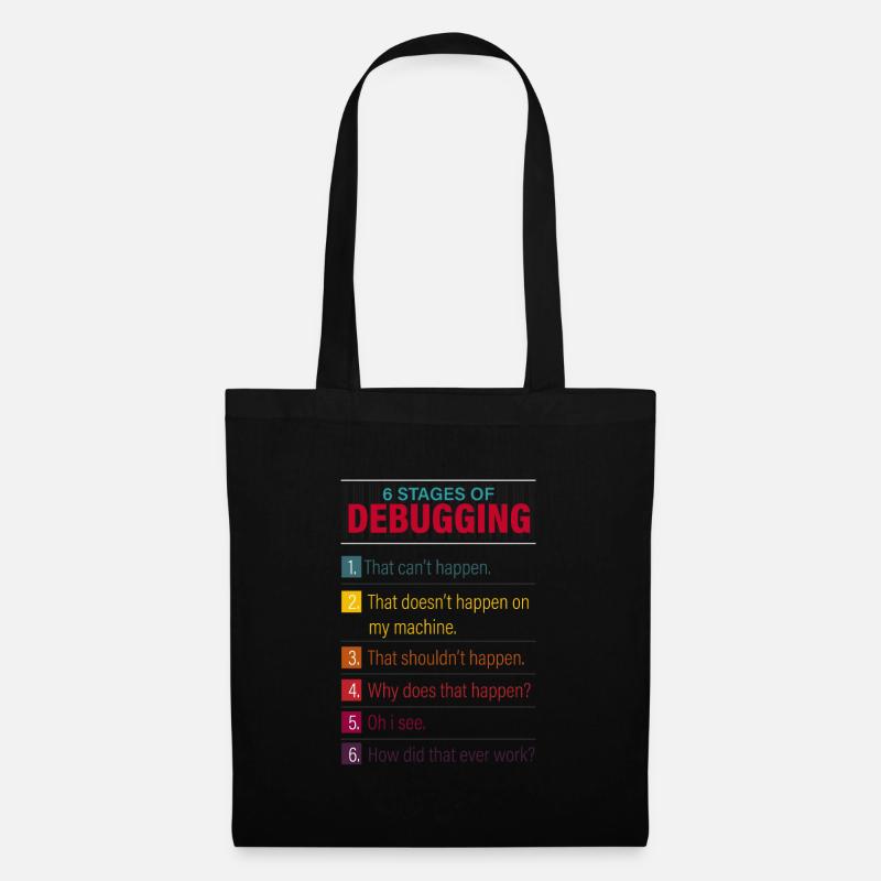 tech, tech tech support, geek, - Sac en tissu - noir