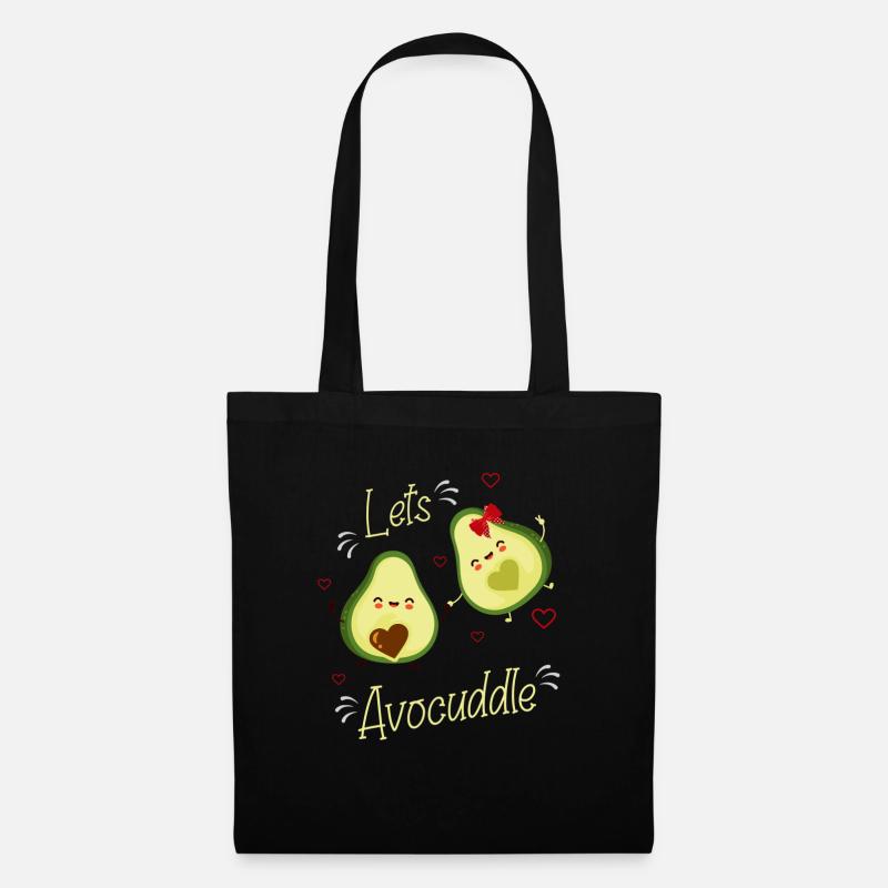 Avocado, Avocado Lebensmittel, veganes Essen, - Stoffbeutel - Schwarz