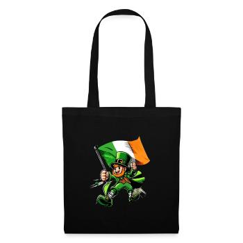 Leprechaun (Irish leprechaun) with flag - Tote Bag - black - Front