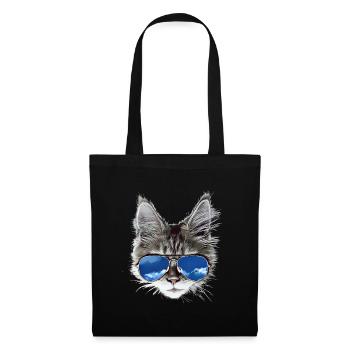 cool cat - Stoffbeutel - Schwarz - Vorne