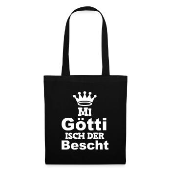 Mi Götti isch der bescht Patenonkel Schweiz - Stoffbeutel - Schwarz - Vorne