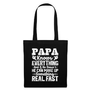 Papa Knows Everything Quotes Cool Dad Mens - Tote Bag - black - Front
