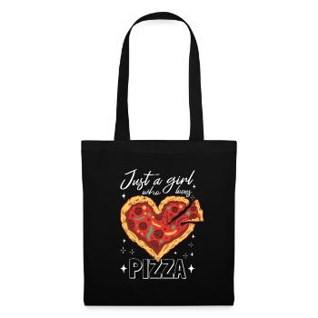 Juste une fille qui aime Pizza Pizza Slice Pizza Heart - Sac en tissu - noir - Devant