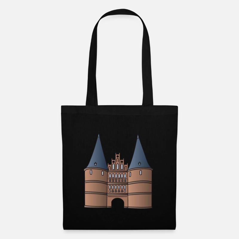 Holstentor Lübeck c - Stoffbeutel - Schwarz