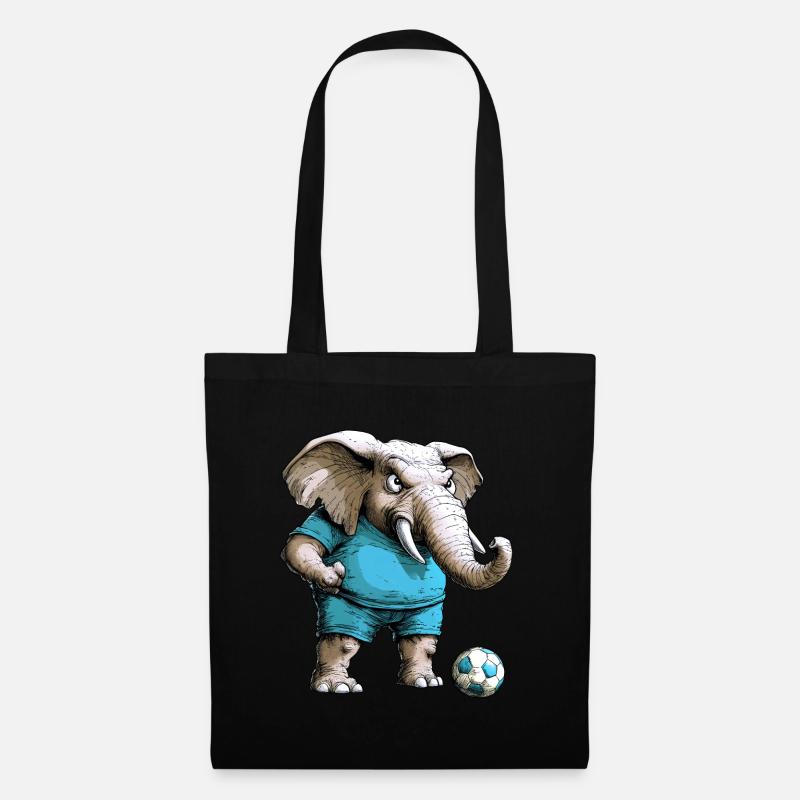 Fussballer Elefant - Stoffbeutel - Schwarz