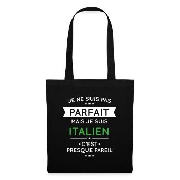 Je ne suis pas parfait mais je suis Italien - Sac en tissu - noir - Devant