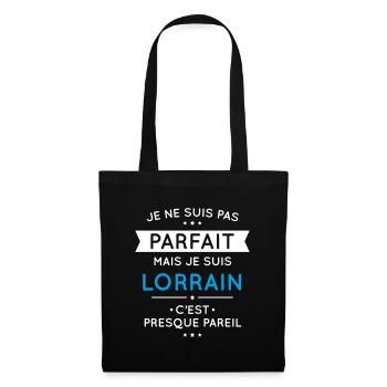 Je ne suis pas parfait mais je suis Lorrain - Sac en tissu - noir - Devant