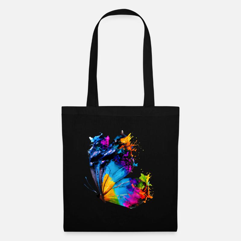 Papillon avec des éclaboussures de peinture - Sac en tissu - noir