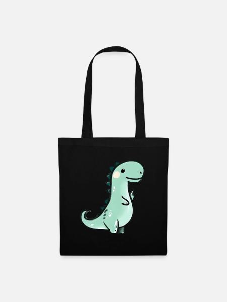 Niedlicher Buntstift Dinosaurier - Stoffbeutel - Schwarz