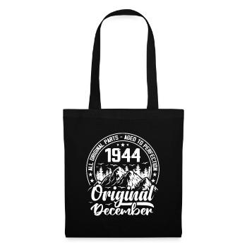 Dezember 1944 Original 80 Jahre Geburtstagsgeschenk - Stoffbeutel - Schwarz - Vorne