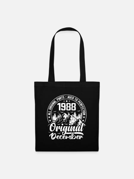 Dezember 1988 Original Geschenk zum 36-jährigen Jubiläum - Stoffbeutel - Schwarz