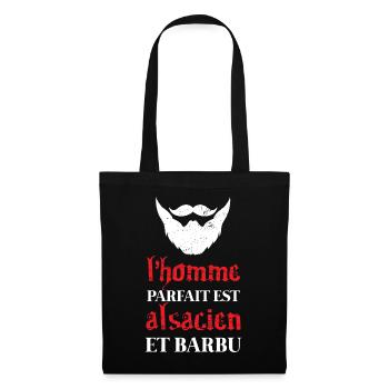 L'homme parfait est Alsacien et barbu alsace drôle - Sac en tissu - noir - Devant