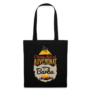 L'homme idéal est auvergnat barbu humour auvergne - Sac en tissu - noir - Devant