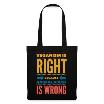 Véganisme Droits des animaux Amoureux des animaux Dicton végétalien - Sac en tissu - noir - Devant