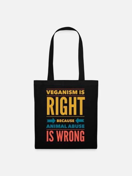 Veganismus Tierrechte Tierliebhaber Vegan Spruch - Stoffbeutel - Schwarz