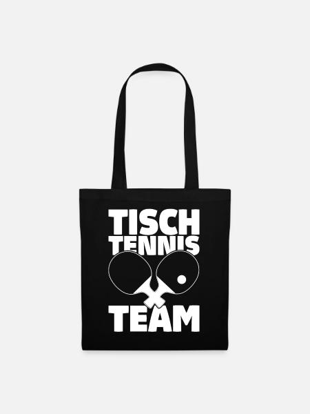Tischtennis Team Spruch mit Tischtennisschläger - Stoffbeutel - Schwarz