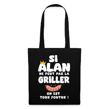 Alan roi barbecue cadeau alan fêtes - Sac en tissu - noir - Devant