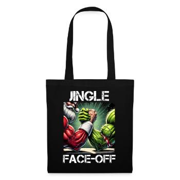 Bodybuilding Gym Weihnachtsmann Weihnachten Humor - Stoffbeutel - Schwarz - Vorne