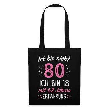 80. Geburtstag Lustig 80 Jahre Geburtstagsgeschenk - Stoffbeutel - Schwarz - Vorne