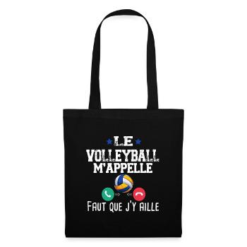Volley Volleyball Volleyeur volleyeuse sport - Sac en tissu - noir - Devant
