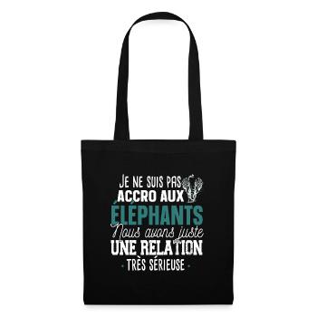 Éléphant Animal Cadeau Humour Safari Trompe Dumbo - Sac en tissu - noir - Devant