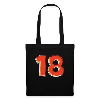 18 orange - Stoffbeutel - Schwarz - Vorne