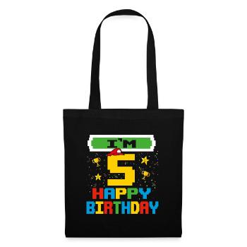 Five 5yr 5th Birthday Happy Birthday 5 Years Old - Sac en tissu - noir - Devant